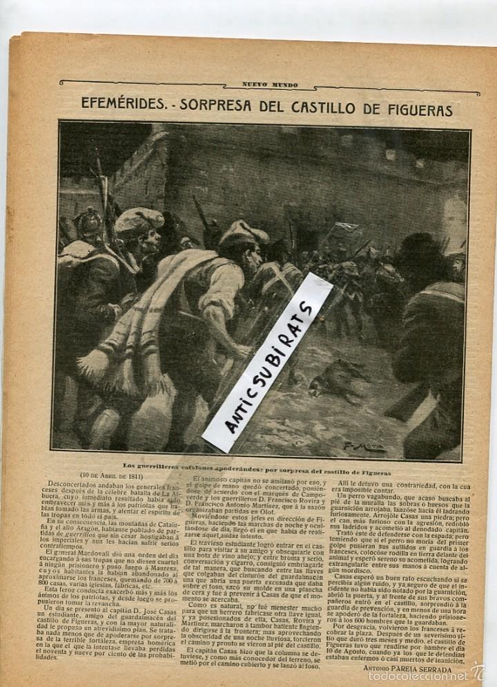 Coleccionismo de Revistas y Peri&oacute;dicos: REVISTA A&Ntilde;O 1909 GUERRILLEROS CATALANESCONQUISTAN EL CASTILLO DE FIGUERAS GUERRA DE LA INDEPENDENCIA