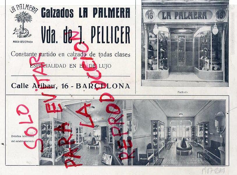 Collection Magazines and Newspapers: BARCELONA 1907 CALZADOS LA PALMERA HOJA LIBRO