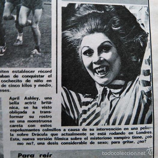 Coleccionismo de revistas y peri&oacute;dicos: recorte april ashley dracula drakula