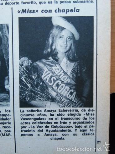 Coleccionismo de revistas y peri&oacute;dicos: recorte amaya echevarria miss chapela bonita miss vascongadas