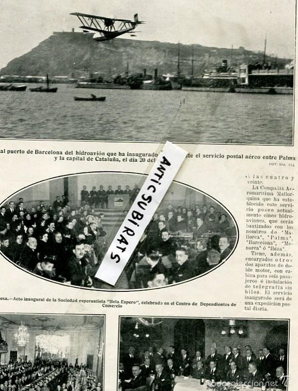 Colecionismo de Revistas e Jornais: REVISTA A&Ntilde;O 1922 INAUGURACION DEL SERVICIO POSTAL AEREO ENTRE PALMA Y BARCELONA AVIACION