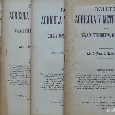 Coleccionismo de Revistas y Periódicos: BOLETÍN AGRÍCOLA Y METEOROLÓGICO DE LA GRANJA EXPERIMENTAL DE BARCELONA. 4 NÚM. (1,2,3,6) 1899. 