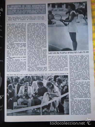 Collection Magazines and Newspapers: RECORTE bobby latimore riggs billie king tenis tennis