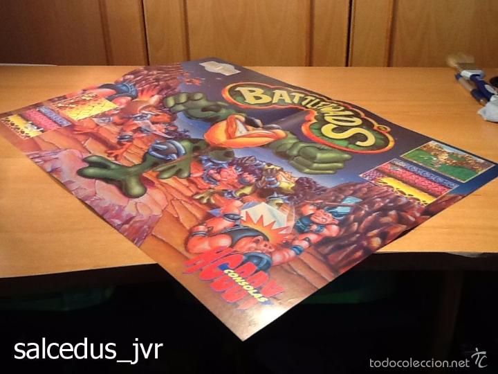 Coleccionismo de Revistas y Peri&oacute;dicos: P&oacute;ster de la Revista Hobby Consolas Battletoads in Battlemaniacs y MazinWars Sega Megadrive
