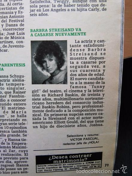 Coleccionismo de Revistas y Peri&oacute;dicos: recorte barbra streisand