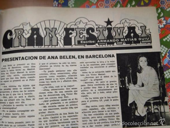 Coleccionismo de Revistas y Peri&oacute;dicos: RECORTE ana belen cantante  actriz