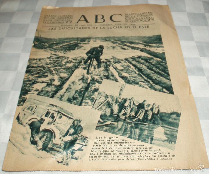 Coleccionismo de revistas y peri&oacute;dicos: periodico ABC  27 de enero 1943 muestras de agradecimiento del caudillo en Barcelona