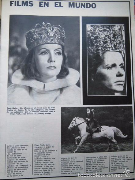 Coleccionismo de Revistas y Peri&oacute;dicos: recorte liv ullman greta garbo