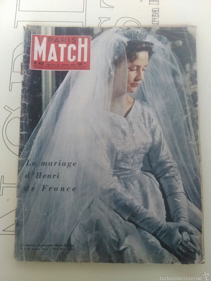 Coleccionismo de Revistas y Peri&oacute;dicos: Revista Par&iacute;s Match n'431 a&ntilde;o 1957 Princesa Marie Therese