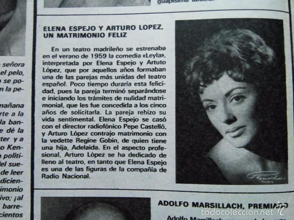 Collectionnisme de Revues et Journaux: RECORTE ELENA ESPEJO ARTURO LOPEZ