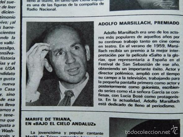 Collectionnisme de Revues et Journaux: RECORTE adolfo marsillach