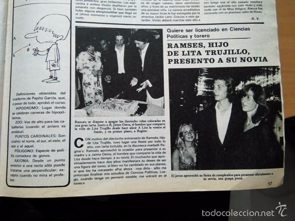 Collectionnisme de Revues et Journaux: RECORTE RAMSES HIJO DE LITA TRUJILLO Y JAIME OSTOS