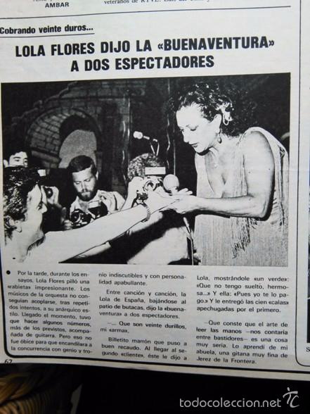 Coleccionismo de revistas y peri&oacute;dicos: RECORTE LOLA FLORES