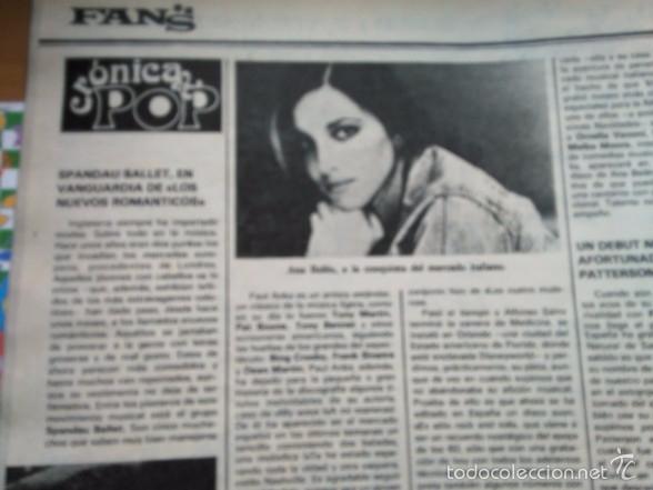 Coleccionismo de Revistas y Peri&oacute;dicos: RECORTE ana belen cantante  actriz