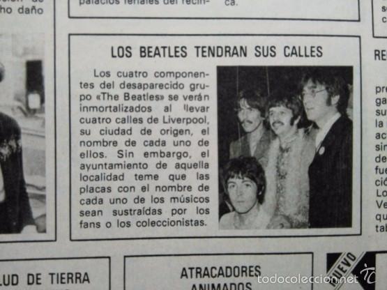 Coleccionismo de revistas y peri&oacute;dicos: RECORTE los beatles the
