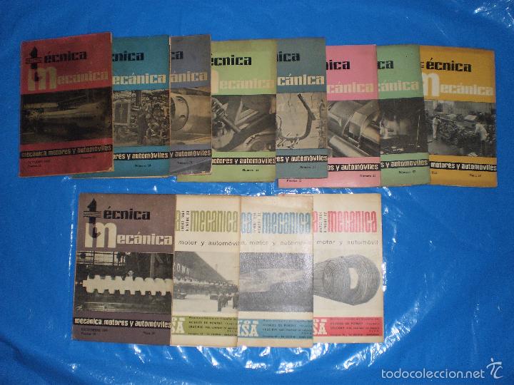 Coleccionismo de Revistas y Peri&oacute;dicos: LOTE 12 N&ordm;s TECNICA MECANICA -mecanica, motores y automoviles n&ordm;s45,50,51,52,54,55,57,58,59,60,61,62