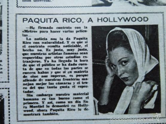 Coleccionismo de revistas y peri&oacute;dicos: RECORTE PAQUITA RICO