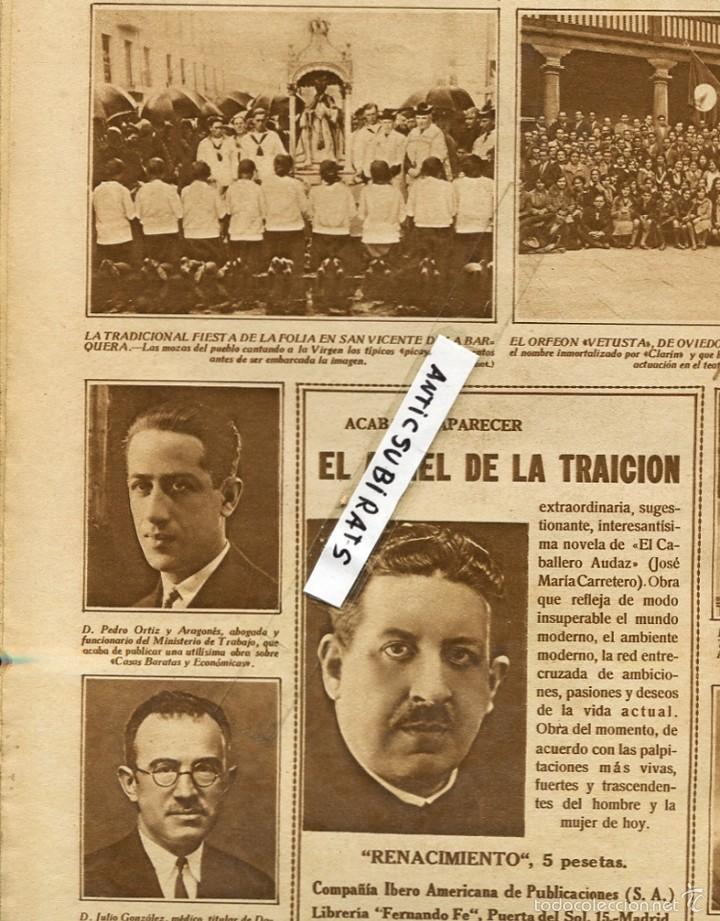 Coleccionismo de revistas y peri&oacute;dicos: 1929 EL PREGONERO ORFEON VETUSTA OVIEDO FIESTA DE LA FOLIA EN  SAN VICENTE DE LA BARQUERA