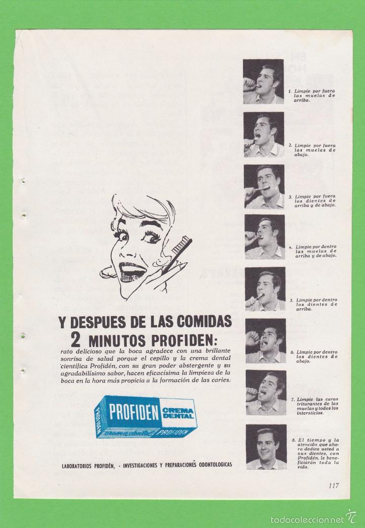 Coleccionismo de revistas y peri&oacute;dicos: PUBLICIDAD 1965. ANUNCIO CREMA DENTAL PROFIDEN