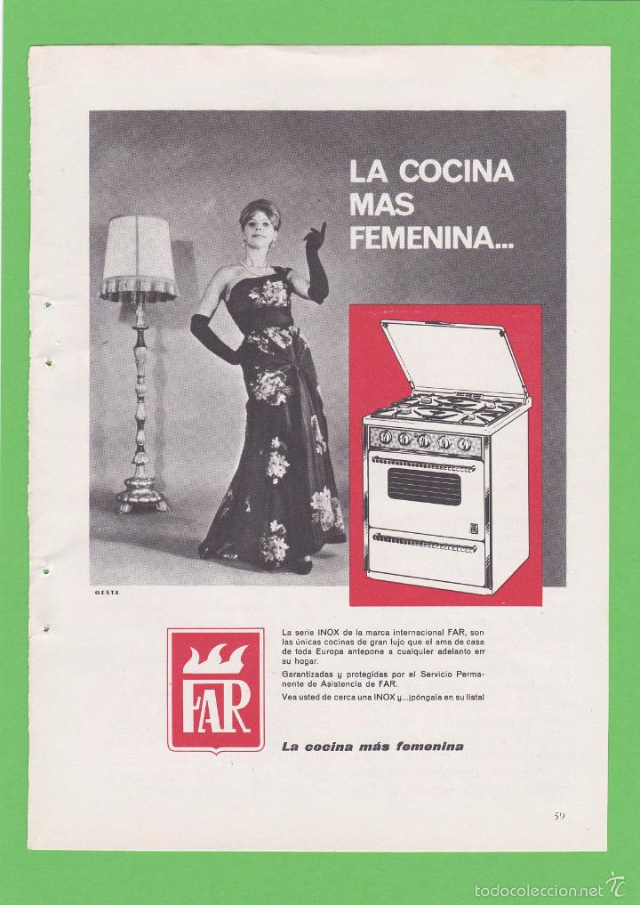 Coleccionismo de revistas y peri&oacute;dicos: PUBLICIDAD 1965. ANUNCIO FAR. LA COCINA MAS FEMENINA
