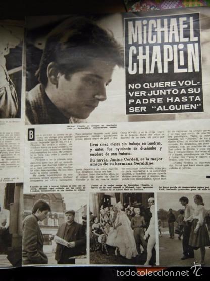 Coleccionismo de revistas y peri&oacute;dicos: RECORTE MICHAEL CHAPLIN