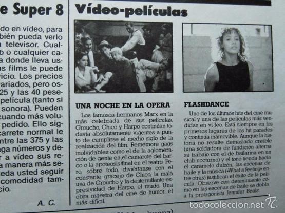 Coleccionismo de Revistas y Peri&oacute;dicos: recorte JENNIFER BEALS FLASH DANCE ina noche en la opera los hermanos marx