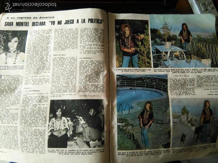 Coleccionismo de revistas y peri&oacute;dicos: RECORTE SARA MONTIEL PEPE TOUS NA BURGUESA 1975