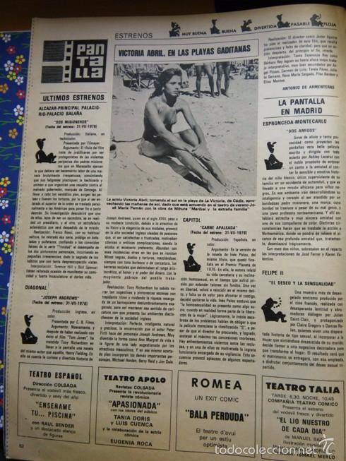 Coleccionismo de revistas y peri&oacute;dicos: recorte VICTORIA ABRIL EN LA PLAYA DE LA VICTORIA DE CADIZ