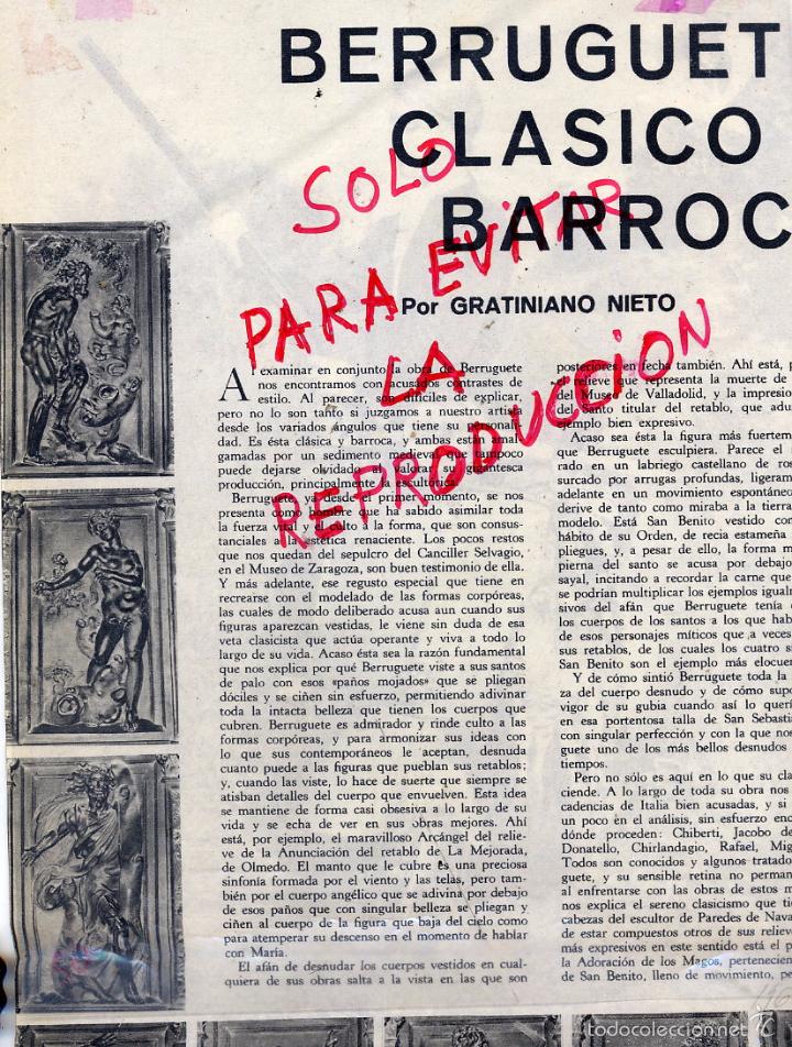 Coleccionismo de Revistas y Peri&oacute;dicos: BERRUGUETE 7 HOJAS REVISTA CLASICO Y BARROCO