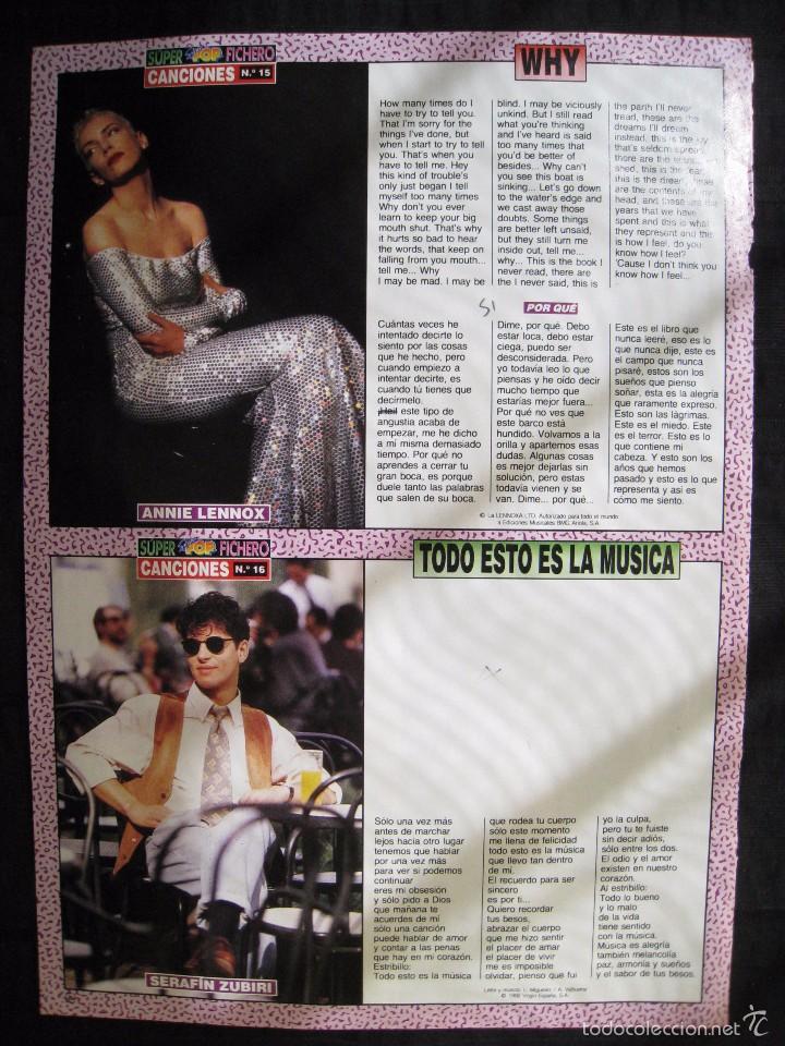 Coleccionismo de Revistas y Peri&oacute;dicos: SUPER POP - FICHAS COLECCIONABLES - ANNIE LENNOX  Y OTROS ARTISTAS.