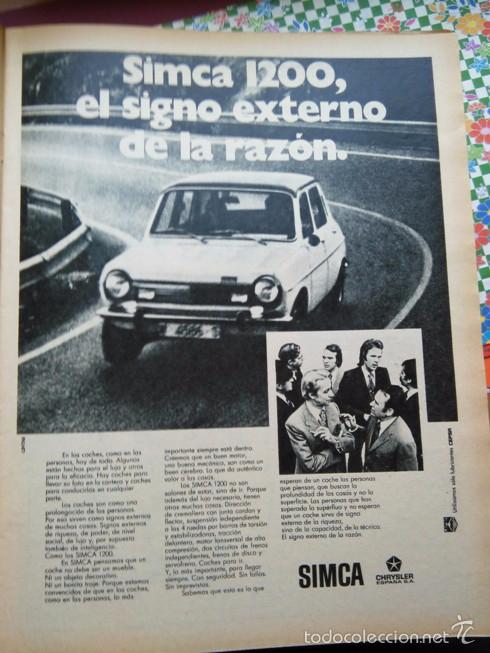 Coleccionismo de Revistas y Peri&oacute;dicos: recorte simca 1200