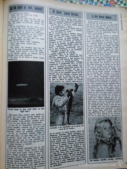 Collectionnisme de Revues et Journaux: recorte juanito martinez marisa medina