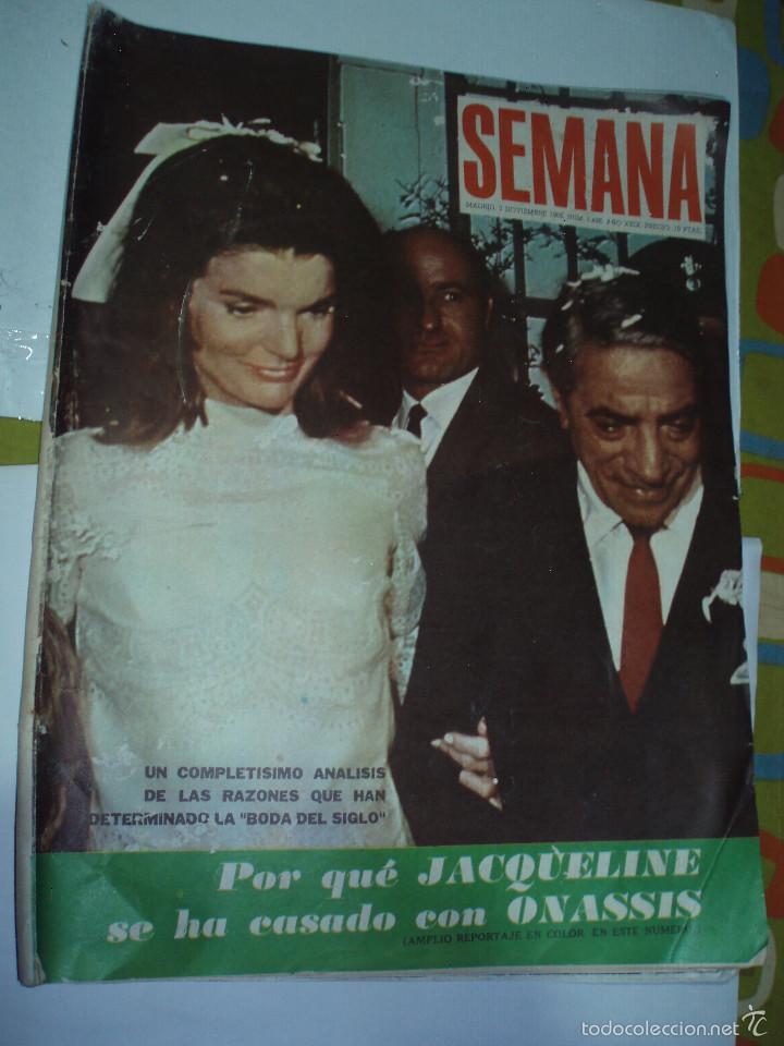Coleccionismo de Revistas y Peri&oacute;dicos: revista semana n&ordm; 1498 a&ntilde;o 1968 jacqueline se ha casado con onassis