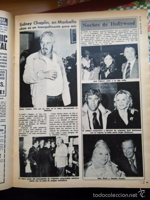 Collectionnisme de Revues et Journaux: RECORTE SIDNEY CHAPLIN MAE WEST JACK PALANCE BURT BACHARACH HAYDEN ROARKE