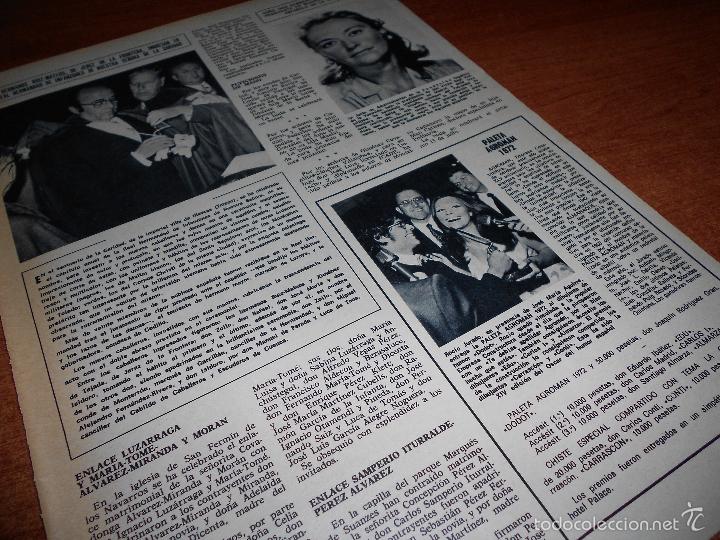 Coleccionismo de Revistas y Peri&oacute;dicos: RECORTE DE PRENSA 1972: ROC&Iacute;O JURADO ENTREGANDO PREMIO PALETA AGROMAN