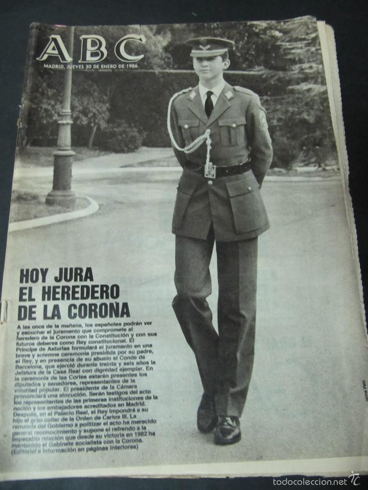 Coleccionismo de Revistas y Peri&oacute;dicos: PERIODICO ABC. 30 ENERO 1986. FELIPE VI. FRANCISCO MERCEDES MILA FRANCISCO SAN JOSE LA CORONELA DE S