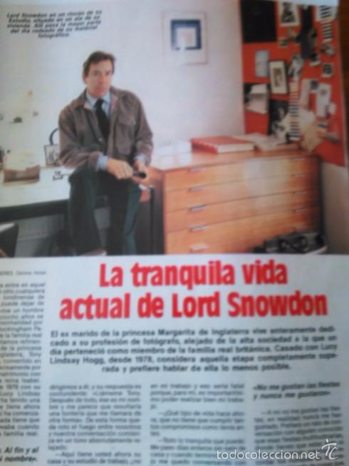 Coleccionismo de revistas y peri&oacute;dicos: RECORTE lord snowdon
