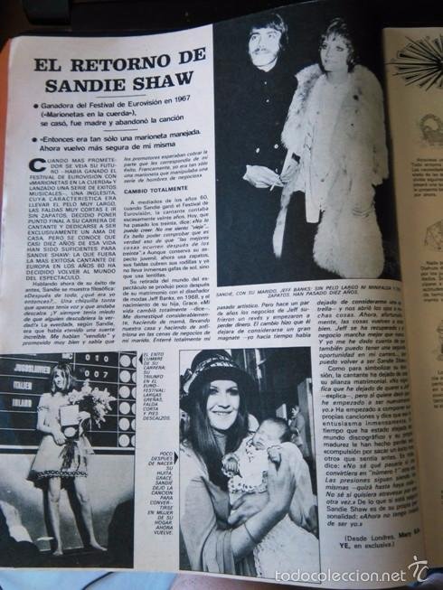 Coleccionismo de Revistas y Periódicos: RECORTE SANDIE SHAW. Lote 56630604