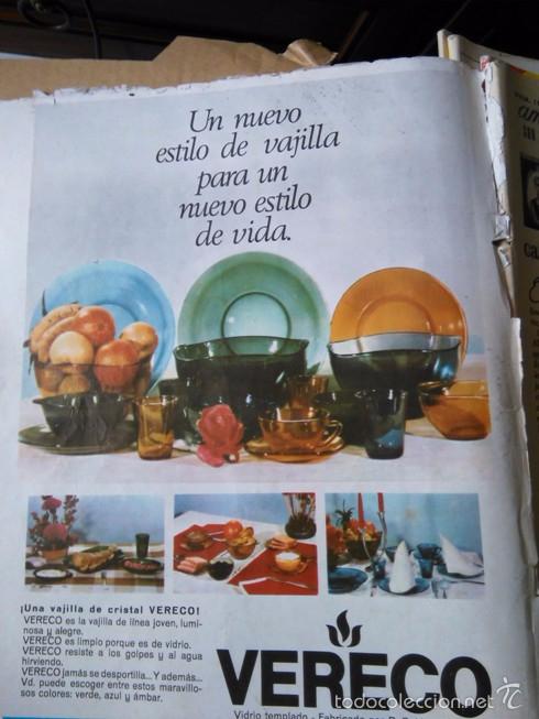 Coleccionismo de revistas y peri&oacute;dicos: RECORTE vajillas vereco