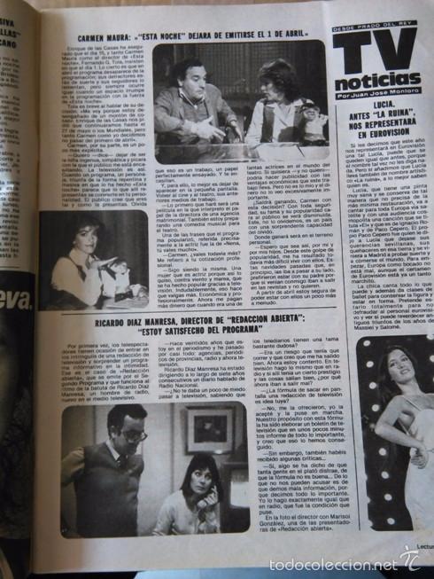 Coleccionismo de Revistas y Peri&oacute;dicos: RECORTE carmen maura lucia eurovision ricardo diaz manresa