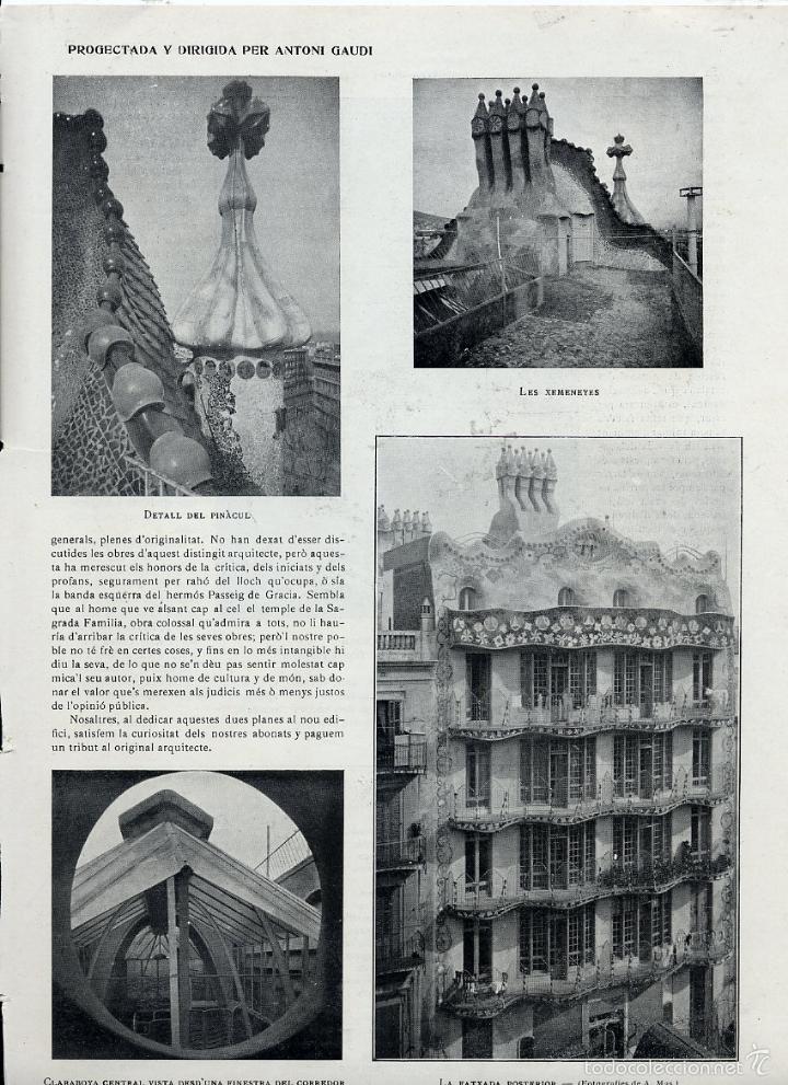 Coleccionismo de Revistas y Peri&oacute;dicos: GAUDI 1907 OBRA PASEO GRACIABARCELONA HOJA REVISTA