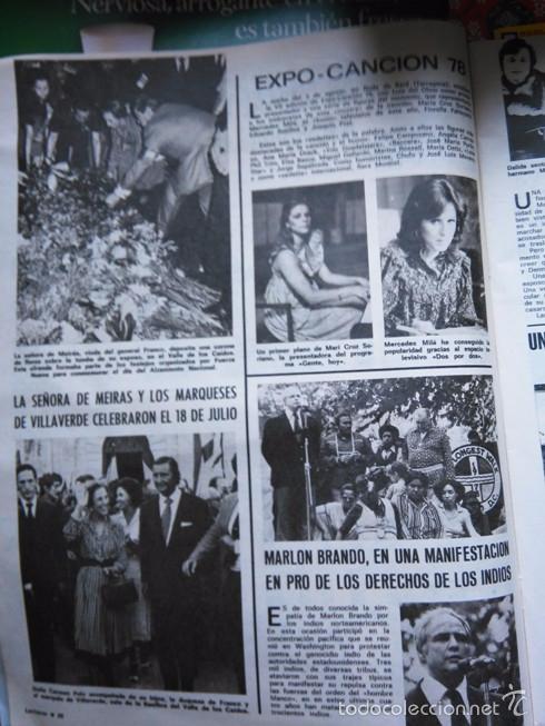 Coleccionismo de Revistas y Peri&oacute;dicos: RECORTE MARI CRUZ SORIANO MERCEDES MILA MARLON BRANDO SE&Ntilde;ORA DE MEIRAS CARMEN POLO
