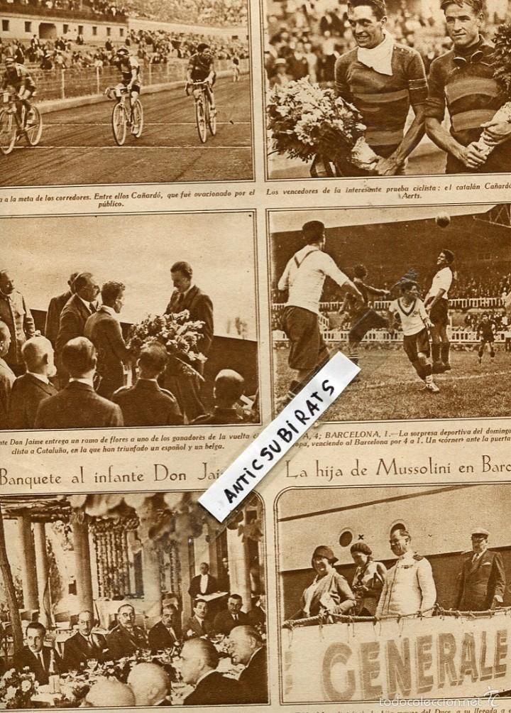 Coleccionismo de Revistas y Peri&oacute;dicos: REVISTA 1929 CICLISMO CA&Ntilde;ARDO AERTS FUTBOL CLUB BARCELONA PIERDE CON EUROPA MUSSOLINI EN BARCELONA
