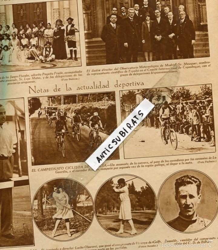 Coleccionismo de revistas y peri&oacute;dicos: REVISTA 1929 CICLISMO BICICLETA EN GALICIA ROSALES EN LA GUARDIA JUEGOS FLORALES CORONA DE ARAGON