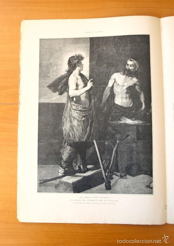 Coleccionismo de revistas y peri&oacute;dicos: La Fragua de Vulcano, Pintor Vel&aacute;zquez 1898 - Tama&ntilde;o 30 x 41 cm - Ver fotos y explicaci&oacute;n interior