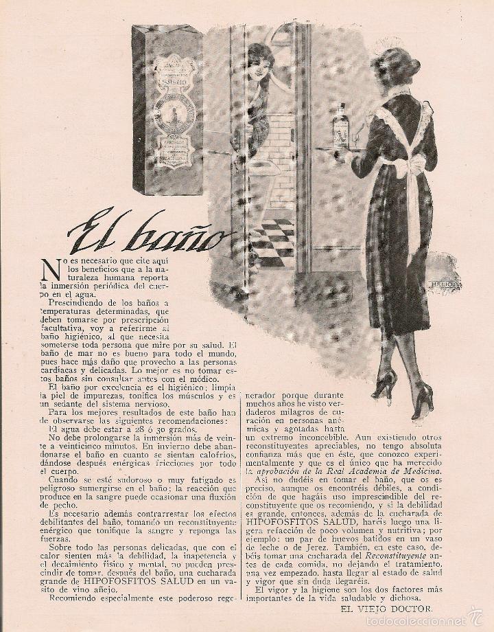 Collection Magazines and Newspapers: Publicidad Hipofosfitos Salud : el ba&ntilde;o / por El Viejo Doctor- 1921