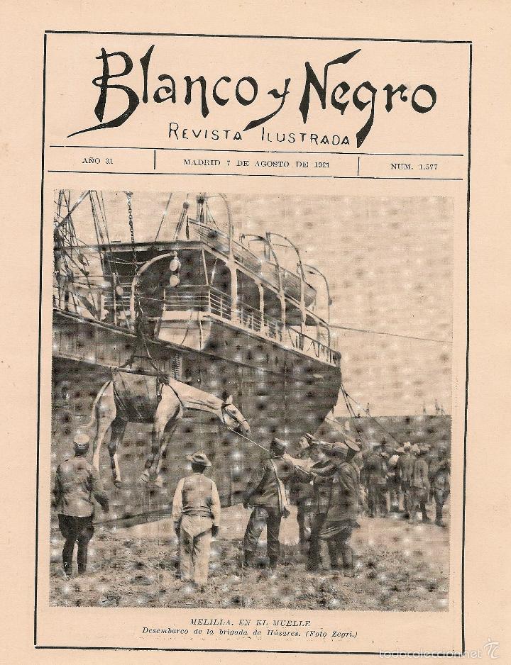Sammeln von Zeitschriften und Zeitungen: * MELILLA * Desembarco de la brigada de H&uacute;sares, reverso Annual y Nador - 1921