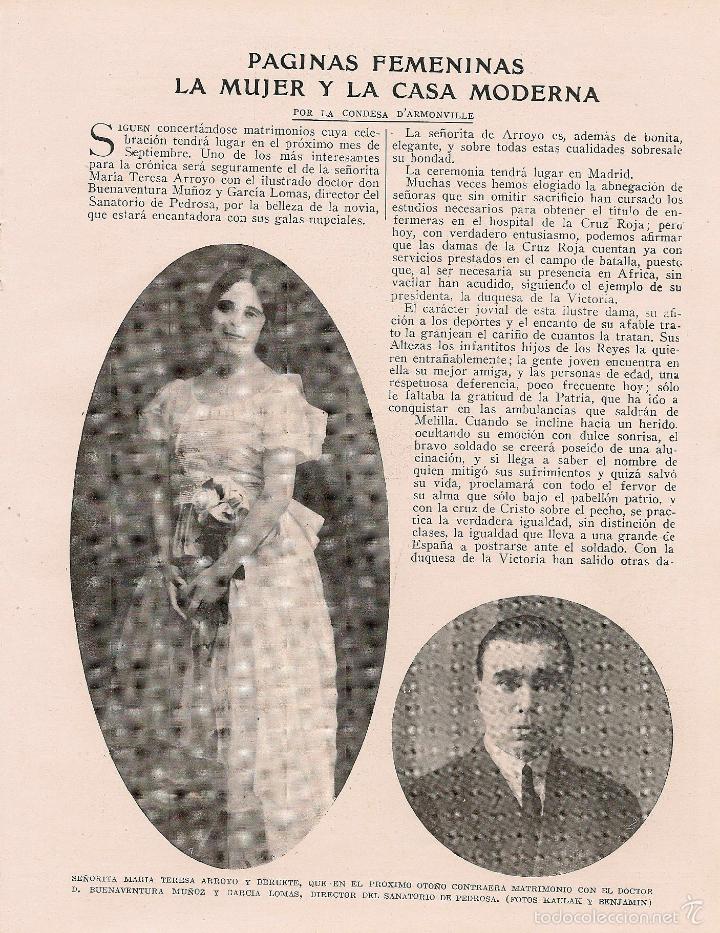 Collection Magazines and Newspapers: Boda Srta. Maria Teresa Arroyo y Beruete , D. Buenaventura Mu&ntilde;oz y Garc&iacute;a Lomas... - 1921