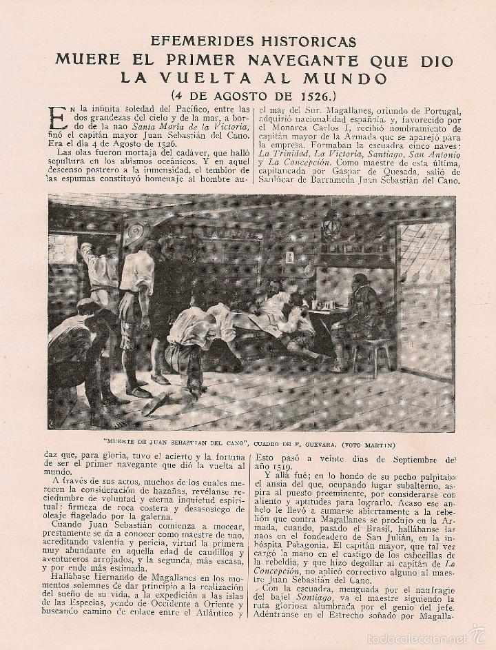 Coleccionismo de revistas y peri&oacute;dicos: * JUAN SEBASTI&Aacute;N ELCANO * Efem&eacute;rides hist&oacute;ricas: muerte del primer navegante - 1921
