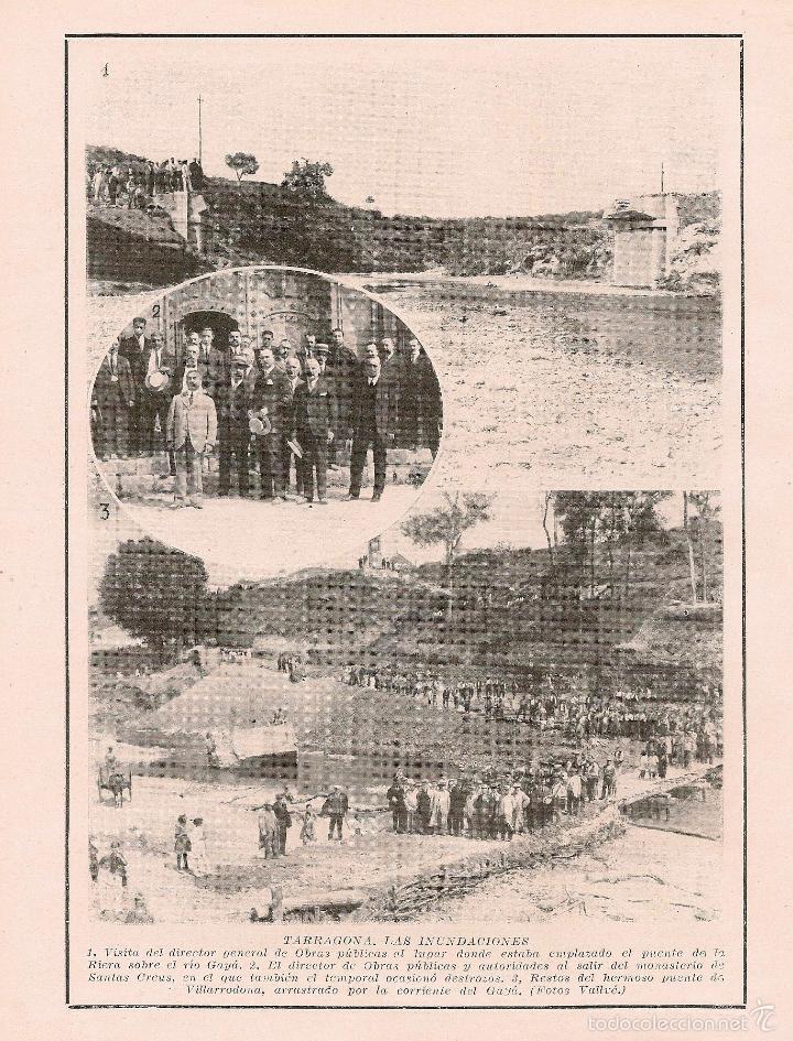 Coleccionismo de Revistas y Peri&oacute;dicos: * TARRAGONA * Inundaciones , puente de la Riera sobre el r&iacute;o Gay&aacute;, Villarrodo -1921